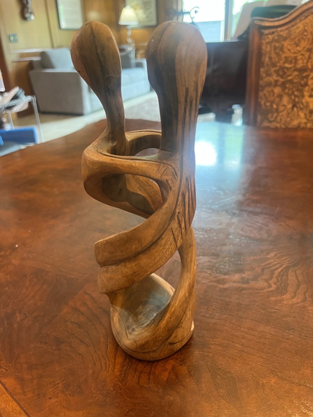 Hand Crafted Twisted Embrace Sculpture – Brown and Tan